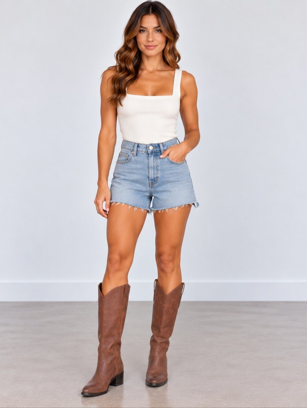 Frye | Ray Western Pull-On Almond Toe Heeled Boots cognac size 6